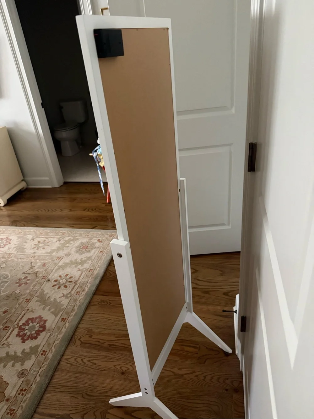 Full-Length White Lighted Standing Mirror